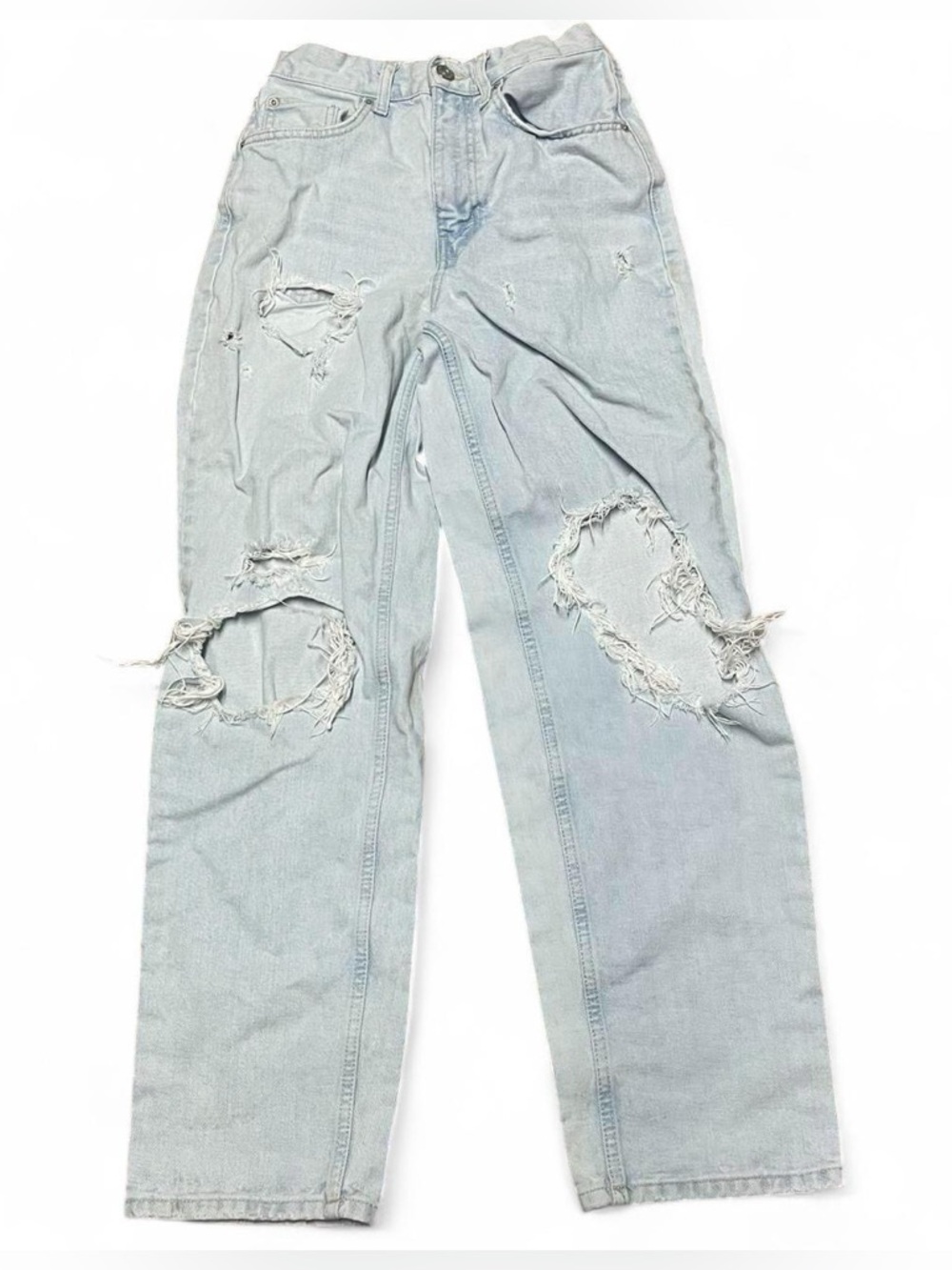 BDG Urban Outfitters High Rise Baggy Distressed Womens Blue Jeans Size 27 Skater